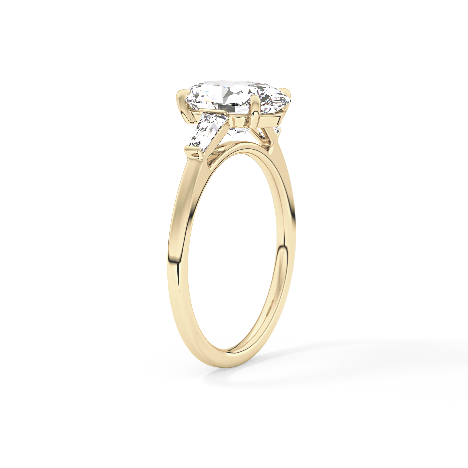 Oval  Three Stone Lab Grown Diamond Engagement Ring