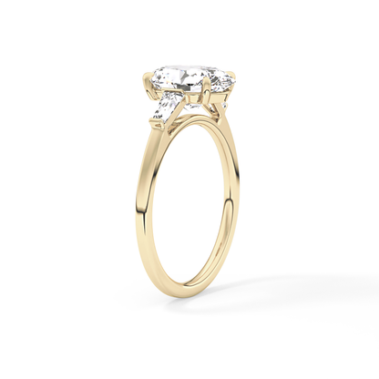 Oval  Three Stone Lab Grown Diamond Engagement Ring