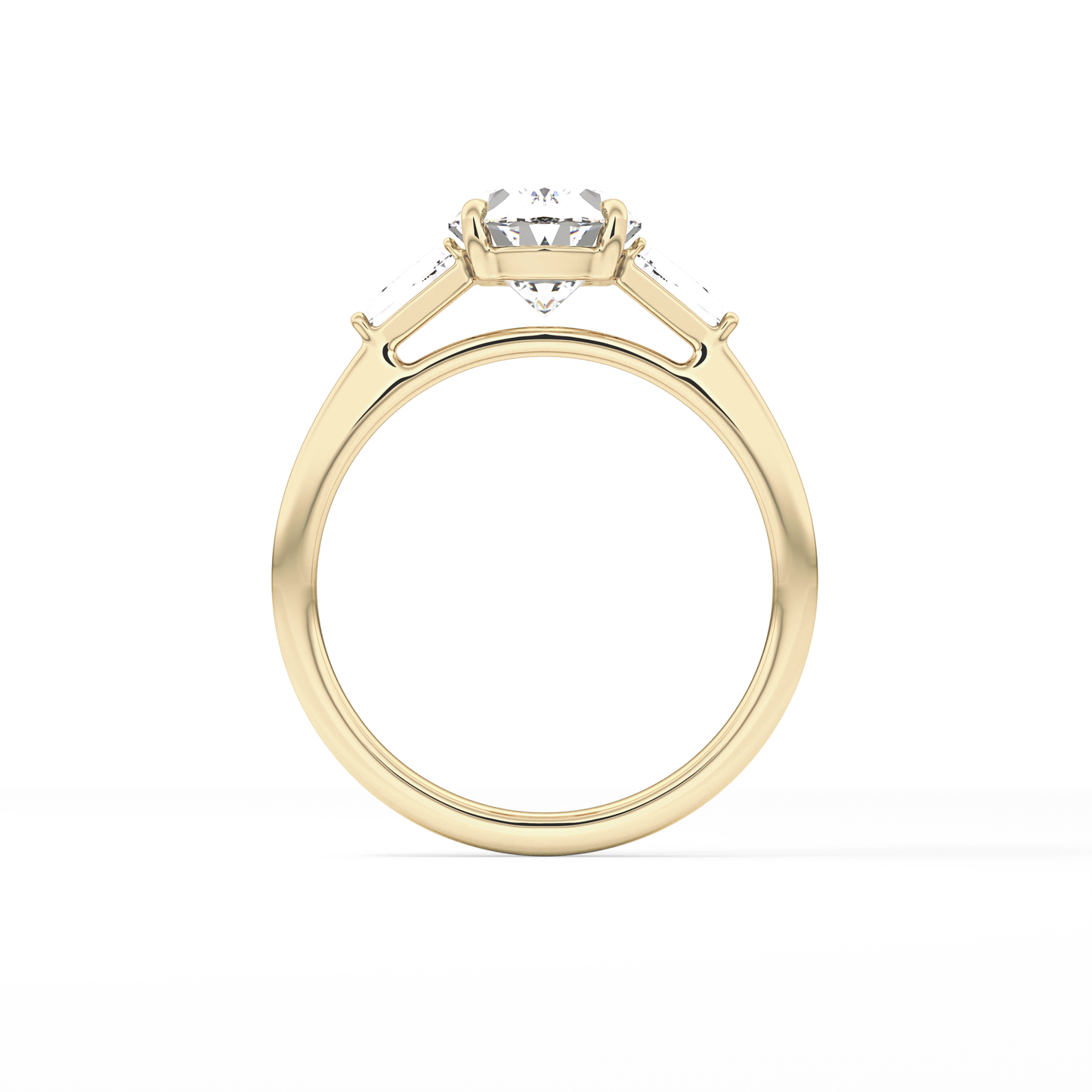 Oval  Three Stone Lab Grown Diamond Engagement Ring