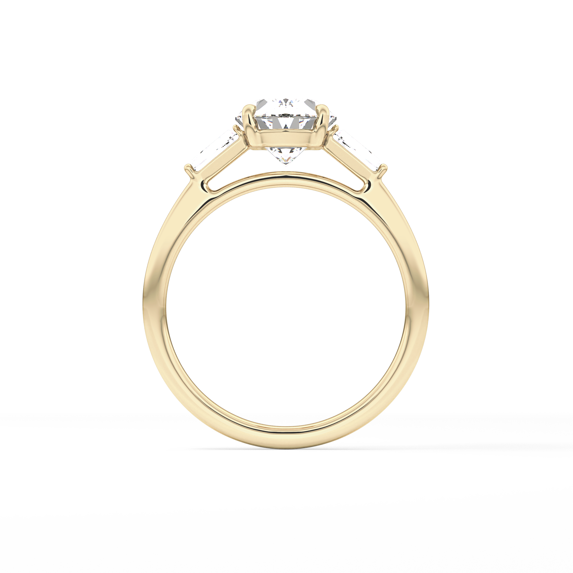 Oval  Three Stone Lab Grown Diamond Engagement Ring