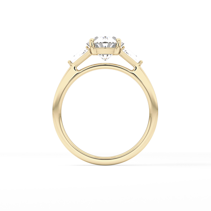 Oval  Three Stone Lab Grown Diamond Engagement Ring