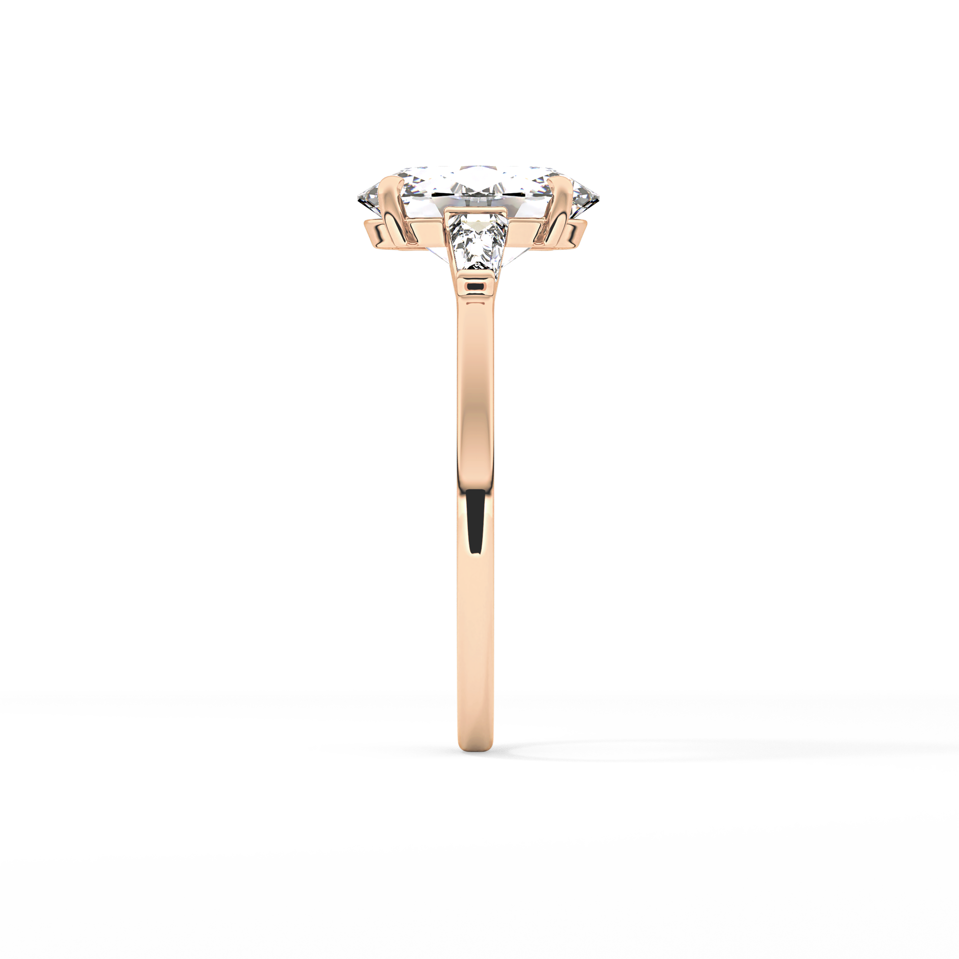 Oval  Three Stone Lab Grown Diamond Engagement Ring