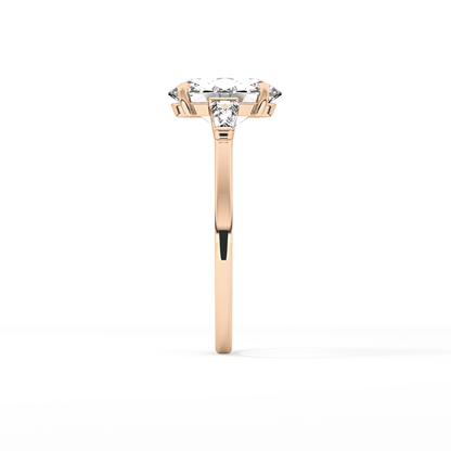 Oval  Three Stone Lab Grown Diamond Engagement Ring