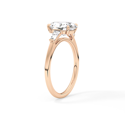 Oval  Three Stone Lab Grown Diamond Engagement Ring