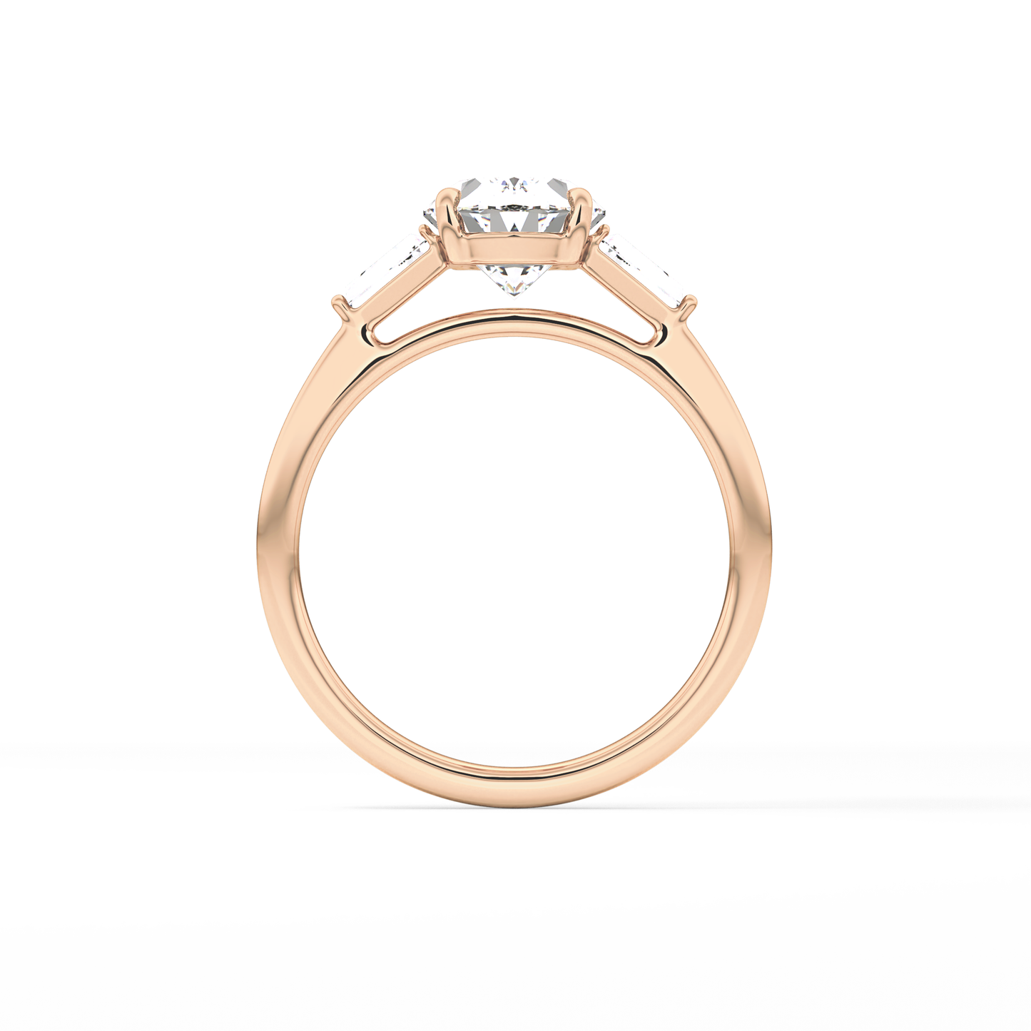 Oval  Three Stone Lab Grown Diamond Engagement Ring