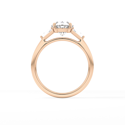 Oval  Three Stone Lab Grown Diamond Engagement Ring
