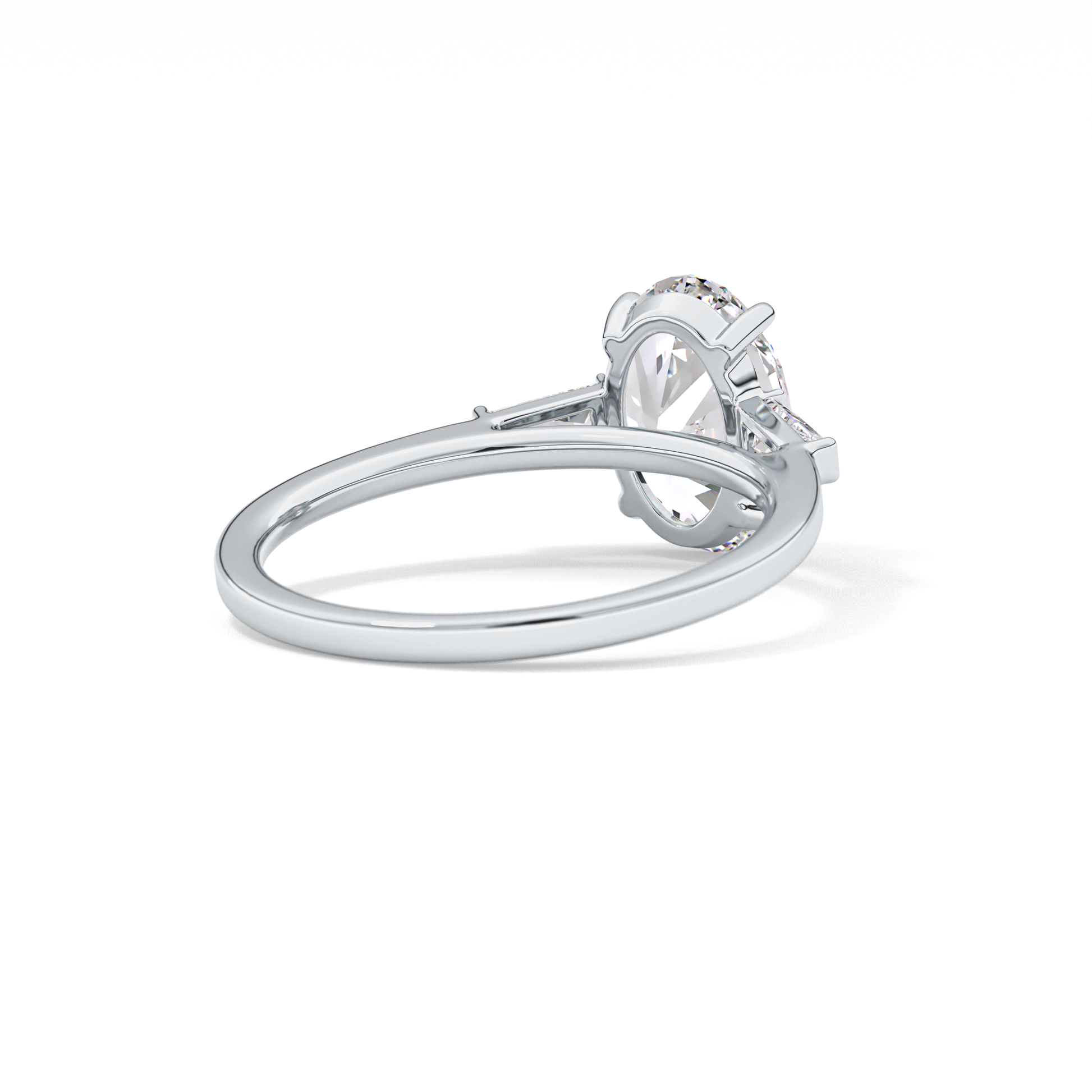 Oval  Three Stone Lab Grown Diamond Engagement Ring