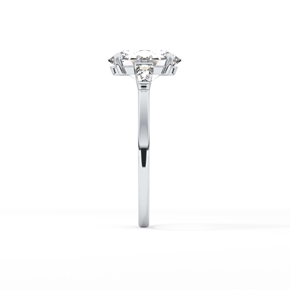 Oval  Three Stone Lab Grown Diamond Engagement Ring