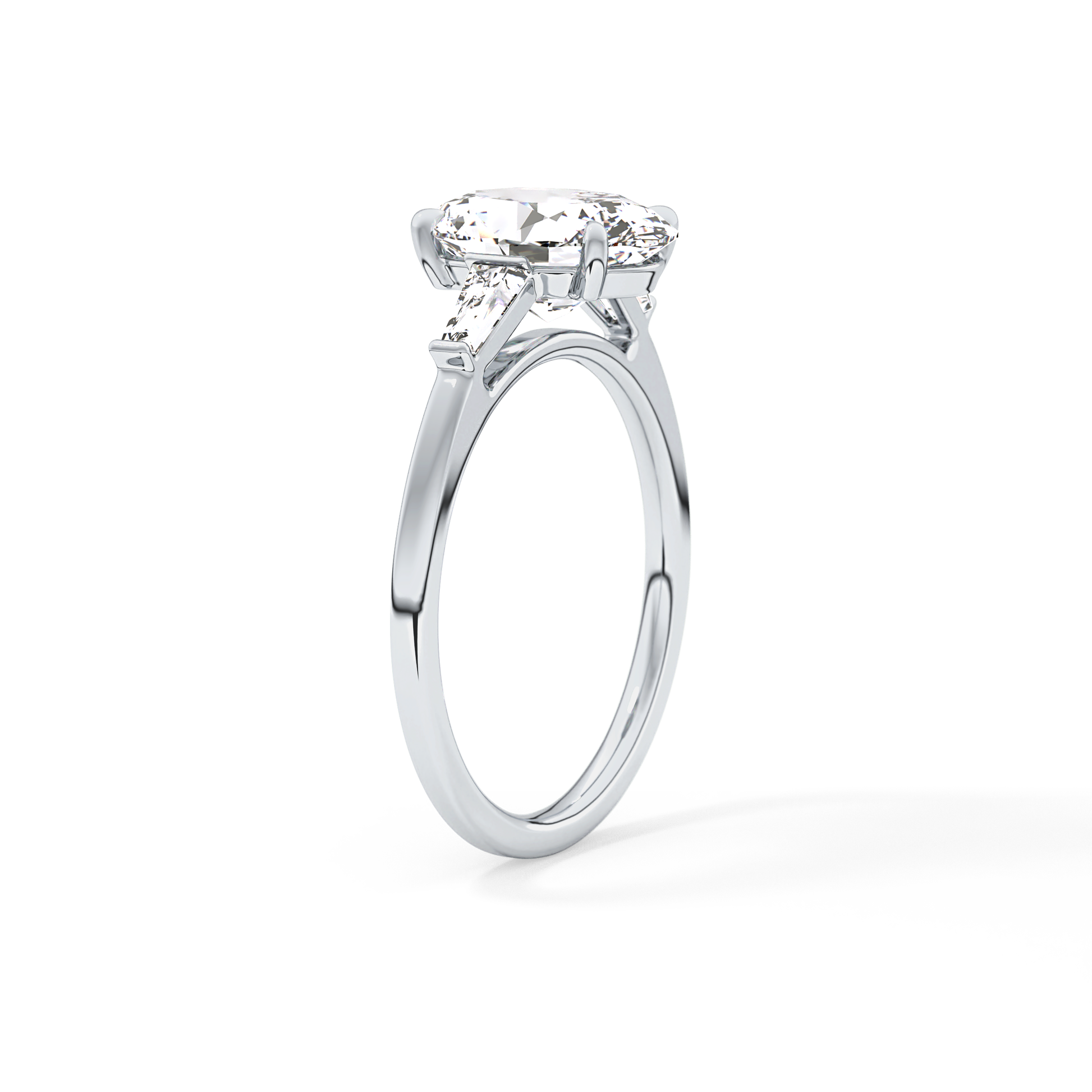 Oval  Three Stone Lab Grown Diamond Engagement Ring
