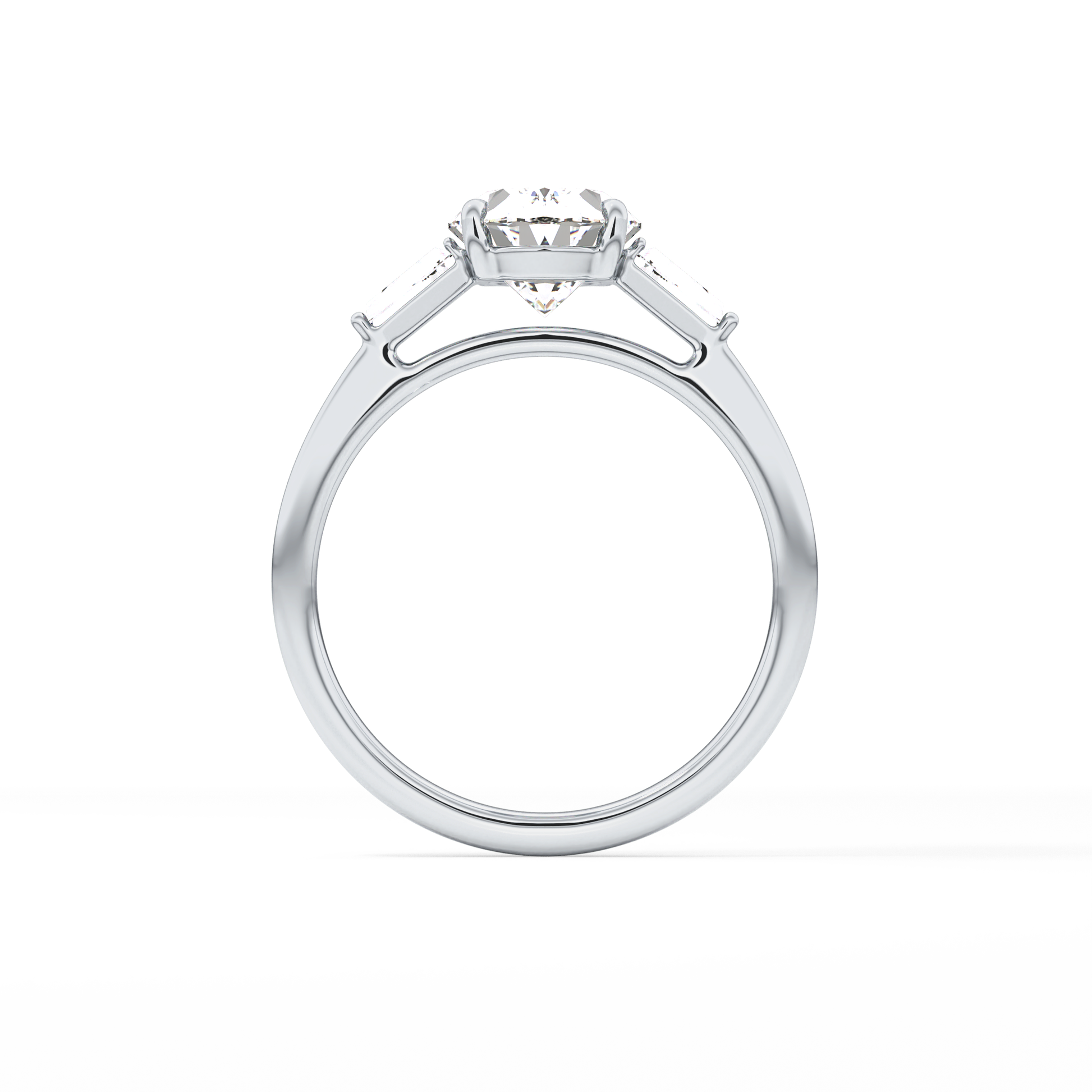 Oval  Three Stone Lab Grown Diamond Engagement Ring