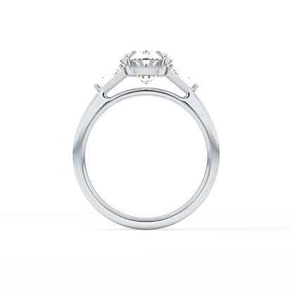 Oval  Three Stone Lab Grown Diamond Engagement Ring