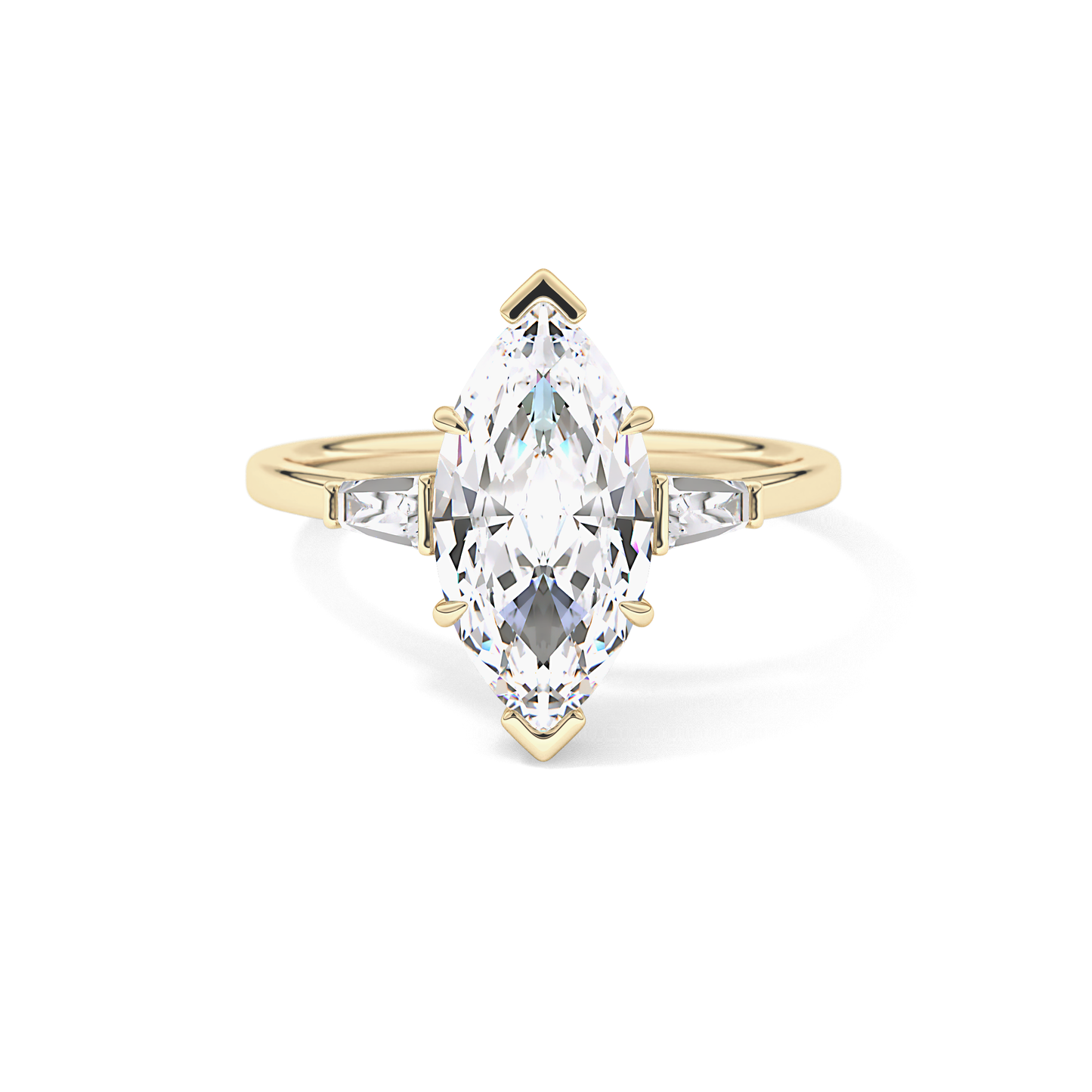Marquise Three Stone Lab Grown Diamond Engagement Ring