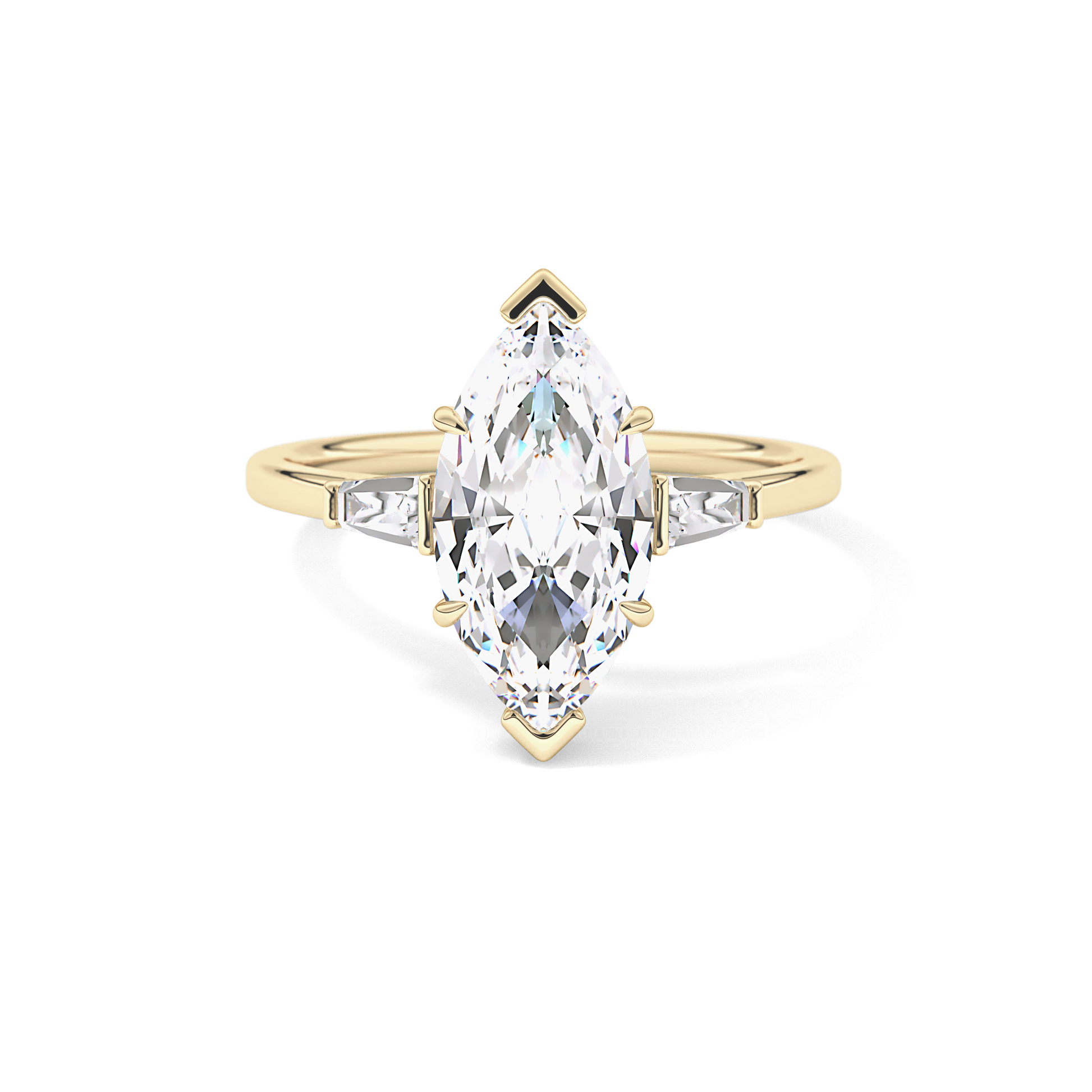 Marquise Three Stone Lab Grown Diamond Engagement Ring