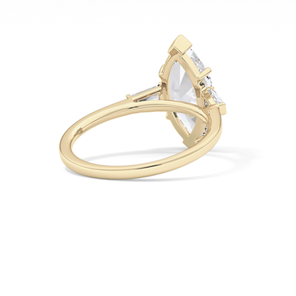Marquise Three Stone Lab Grown Diamond Engagement Ring