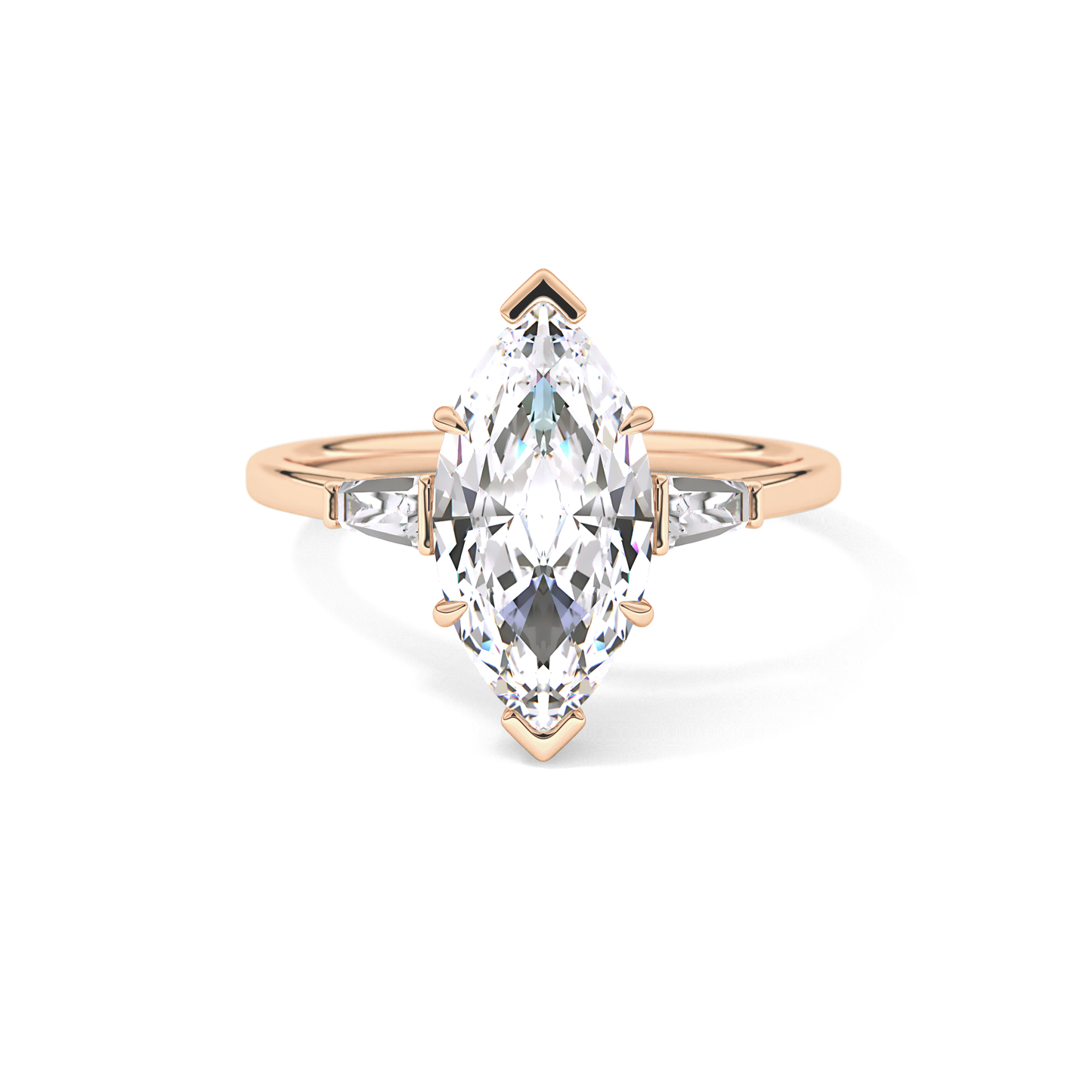 Marquise Three Stone Lab Grown Diamond Engagement Ring
