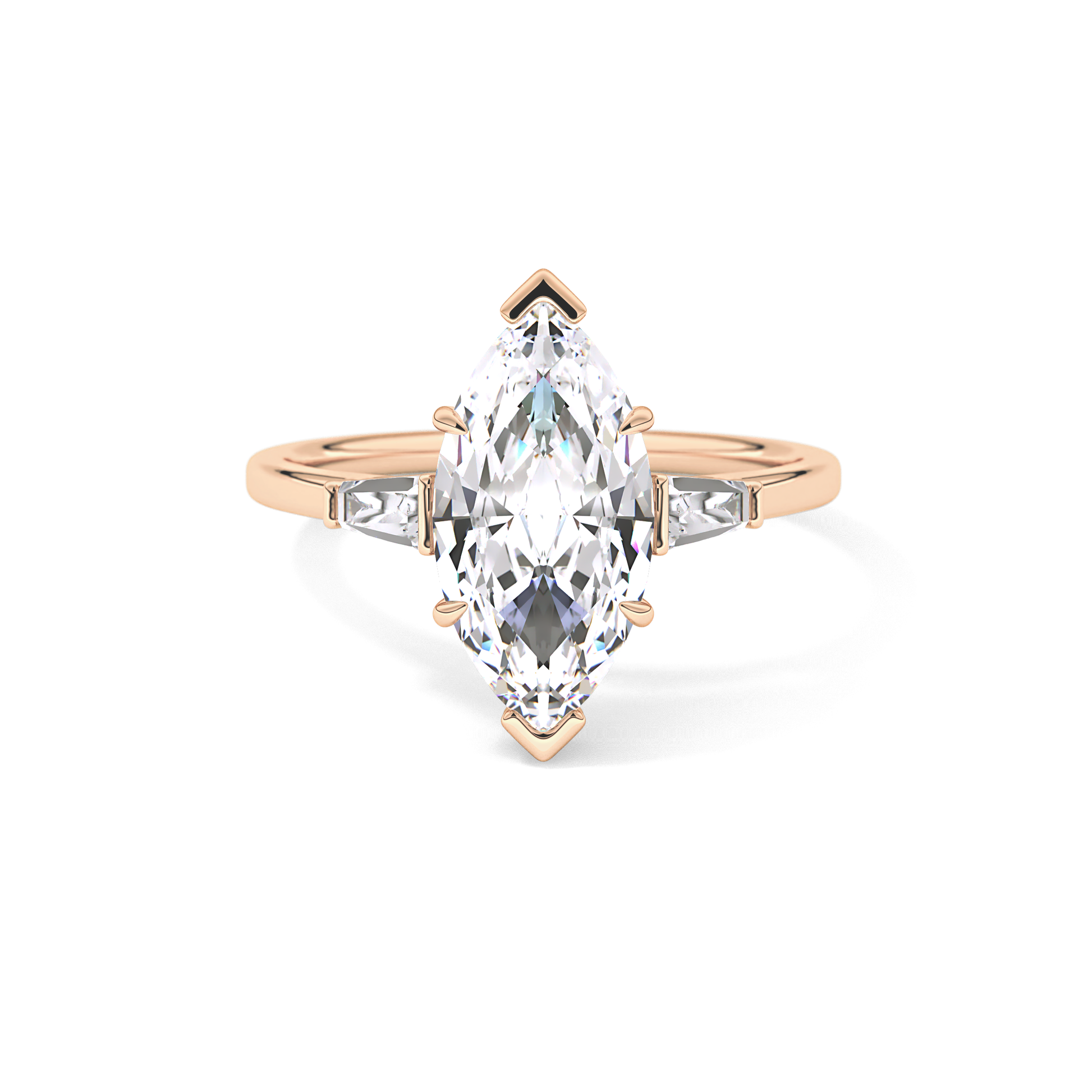 Marquise Three Stone Lab Grown Diamond Engagement Ring