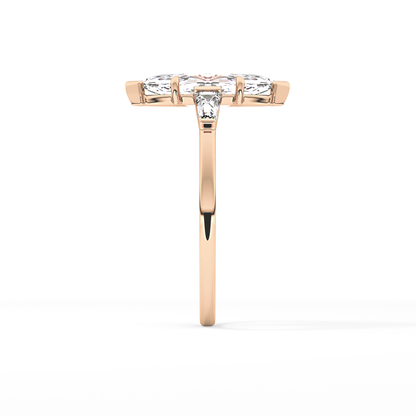 Marquise Three Stone Lab Grown Diamond Engagement Ring