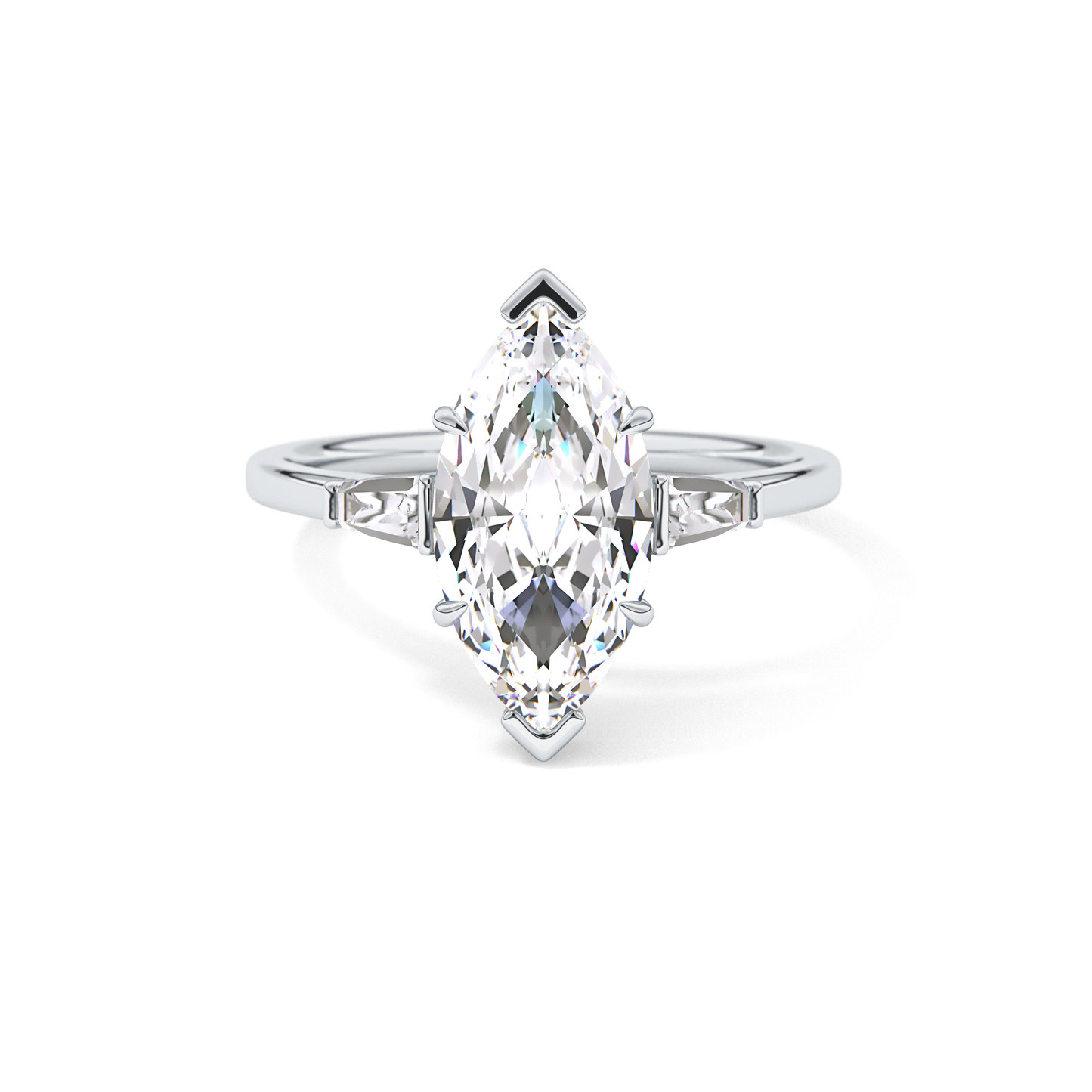 Marquise Three Stone Lab Grown Diamond Engagement Ring