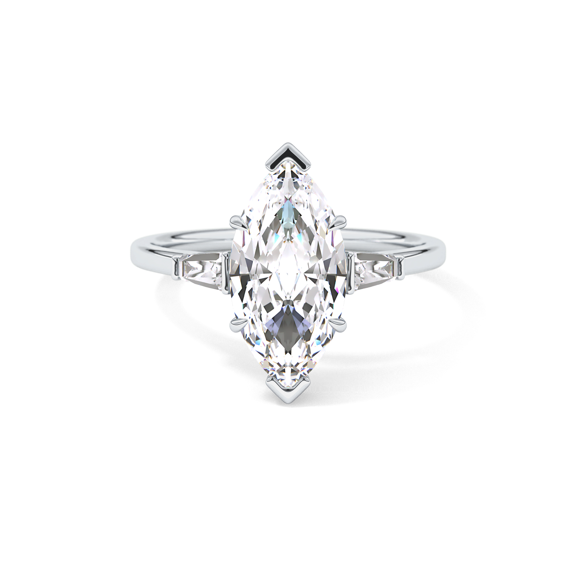 Marquise Three Stone Lab Grown Diamond Engagement Ring