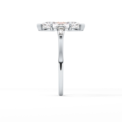 Marquise Three Stone Lab Grown Diamond Engagement Ring