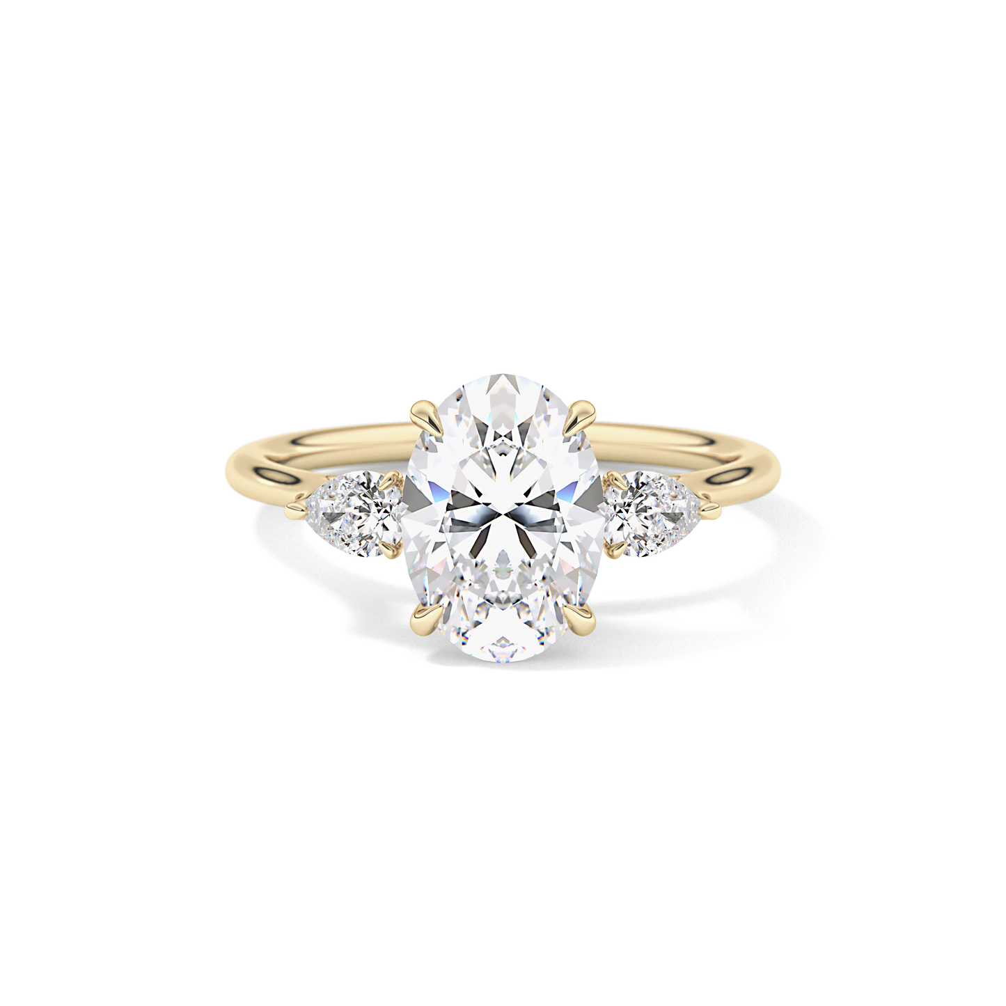 Oval Three Stone Lab Grown Diamond Engagement Ring