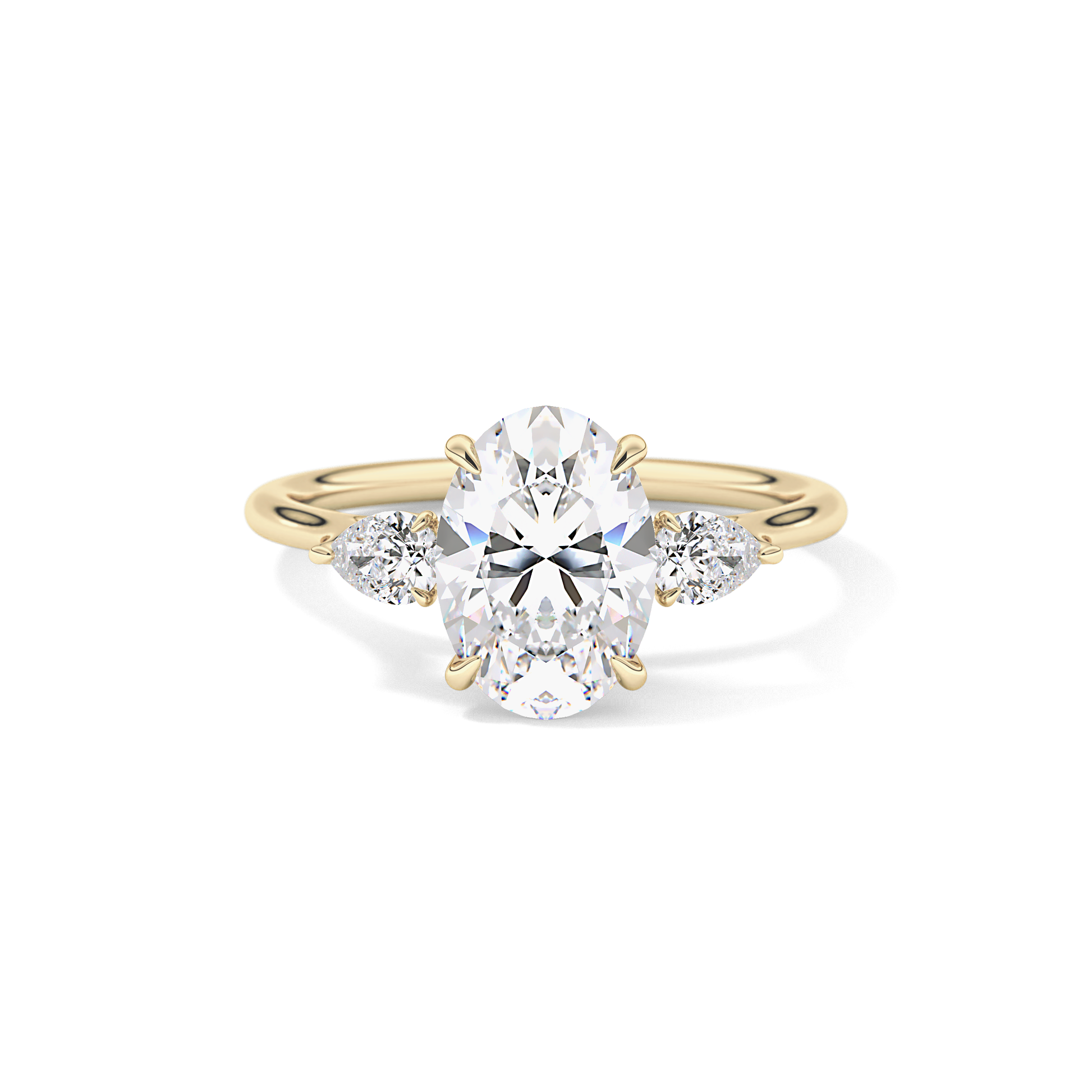 Oval Three Stone Lab Grown Diamond Engagement Ring