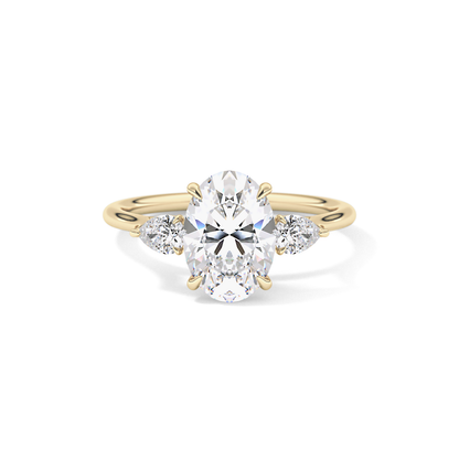 Oval Three Stone Lab Grown Diamond Engagement Ring