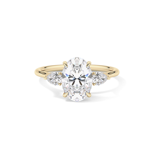 Oval Three Stone Lab Grown Diamond Engagement Ring