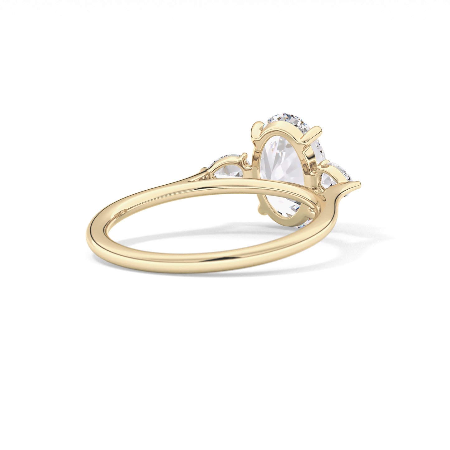 Oval Three Stone Lab Grown Diamond Engagement Ring