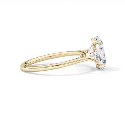 Oval Three Stone Lab Grown Diamond Engagement Ring