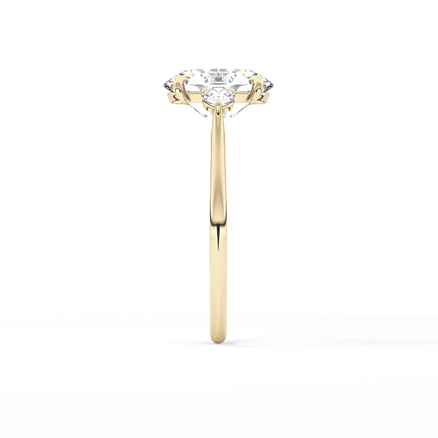 Oval Three Stone Lab Grown Diamond Engagement Ring