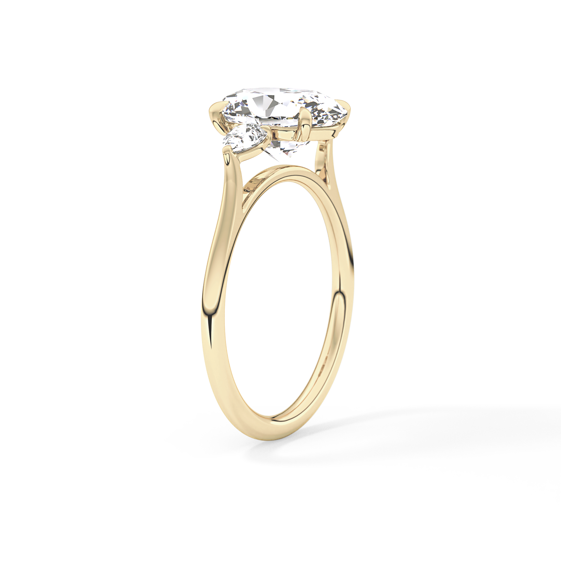 Oval Three Stone Lab Grown Diamond Engagement Ring