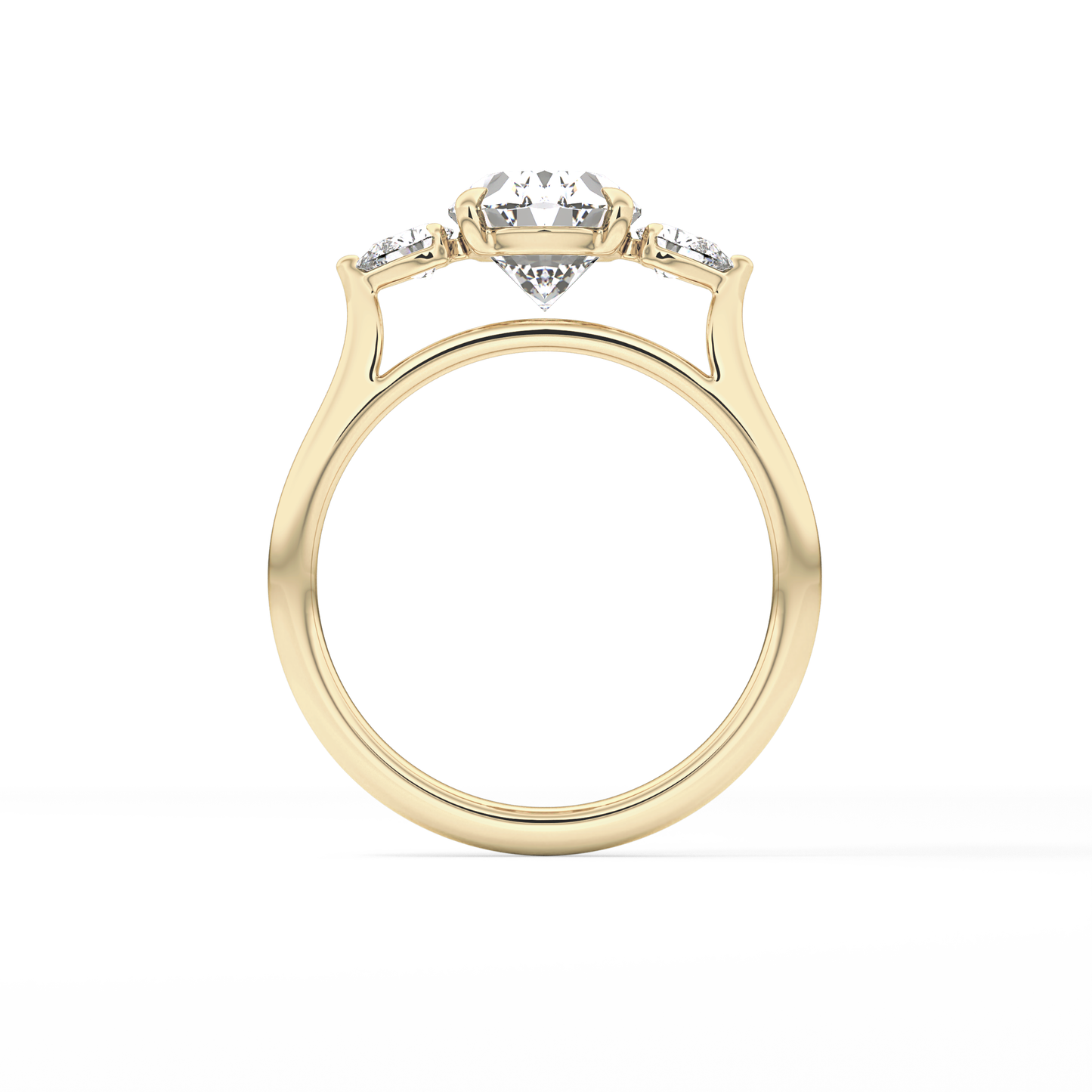 Oval Three Stone Lab Grown Diamond Engagement Ring