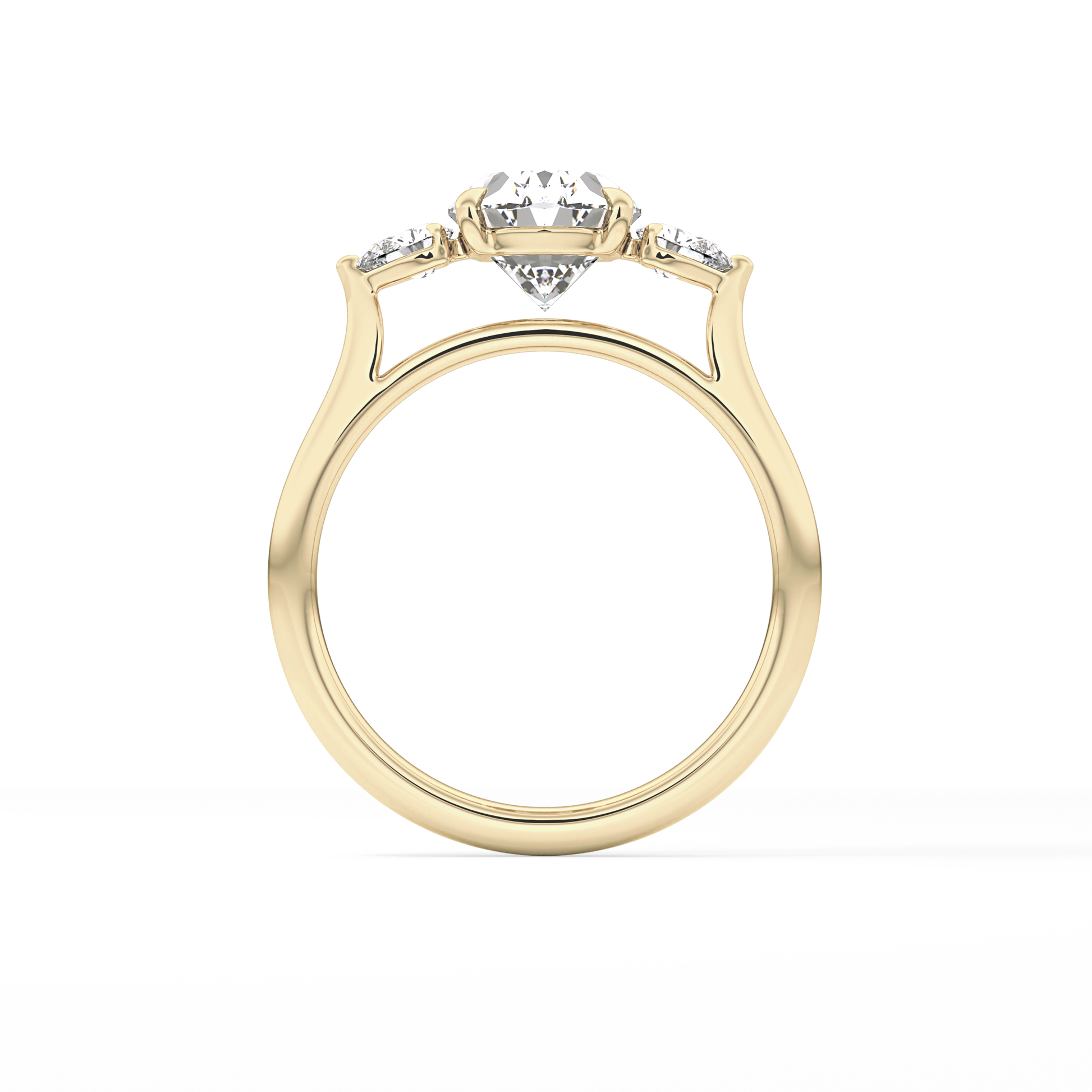 Oval Three Stone Lab Grown Diamond Engagement Ring