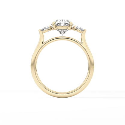 Oval Three Stone Lab Grown Diamond Engagement Ring