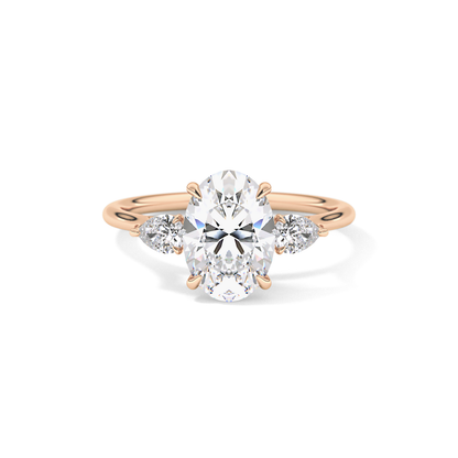 Oval Three Stone Lab Grown Diamond Engagement Ring