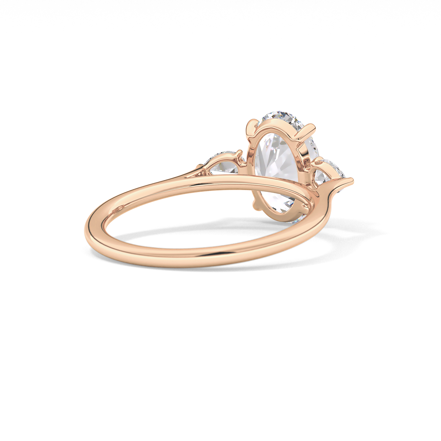 Oval Three Stone Lab Grown Diamond Engagement Ring
