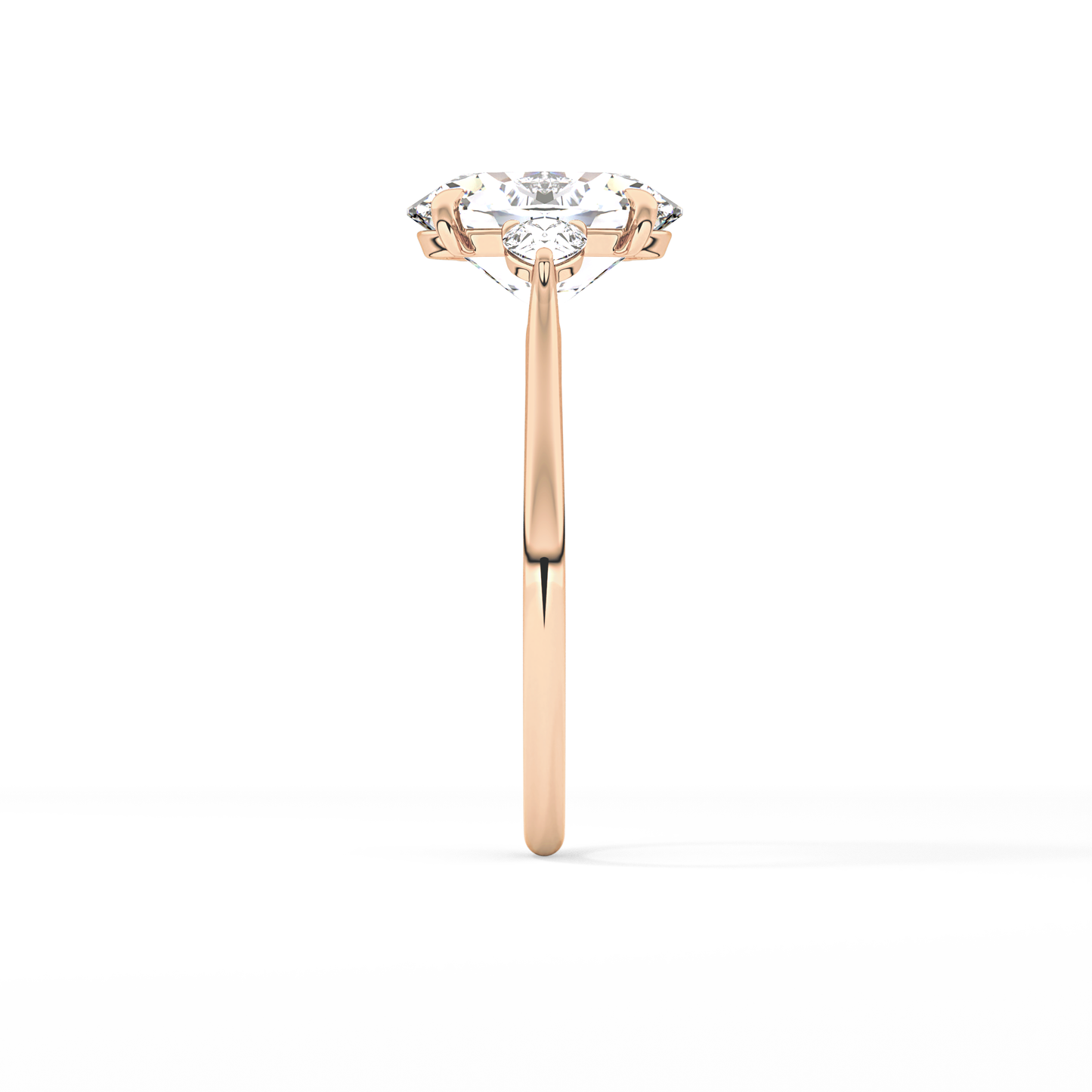 Oval Three Stone Lab Grown Diamond Engagement Ring