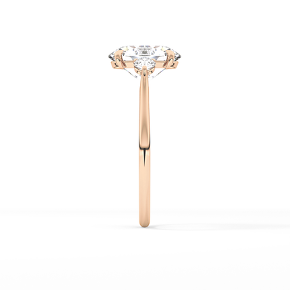 Oval Three Stone Lab Grown Diamond Engagement Ring
