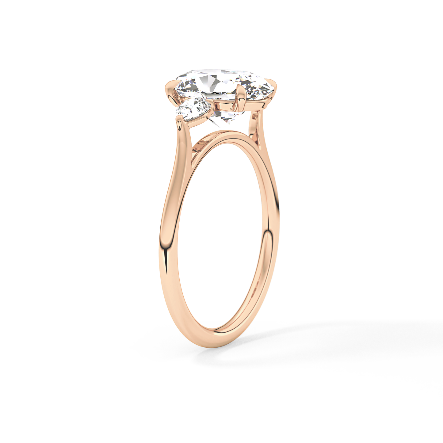 Oval Three Stone Lab Grown Diamond Engagement Ring