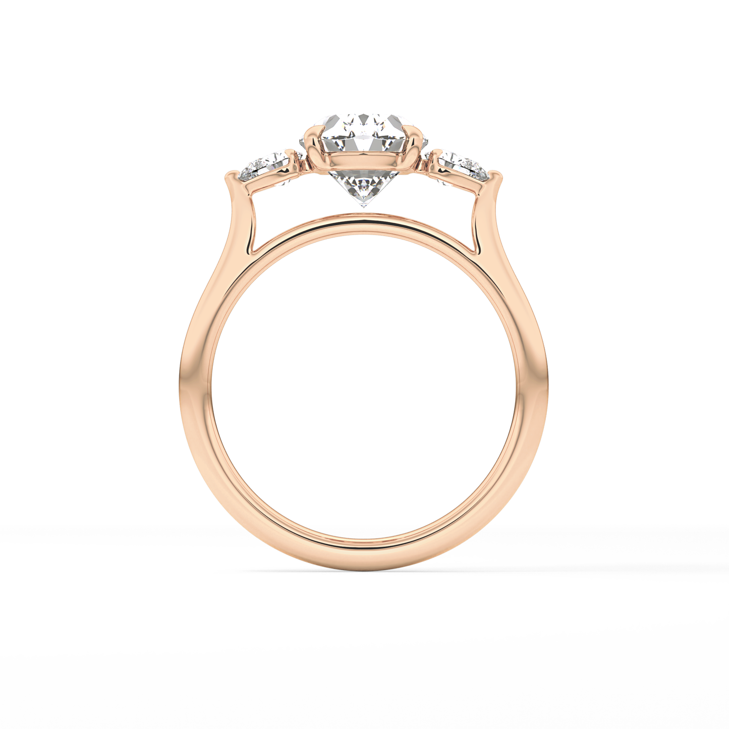 Oval Three Stone Lab Grown Diamond Engagement Ring