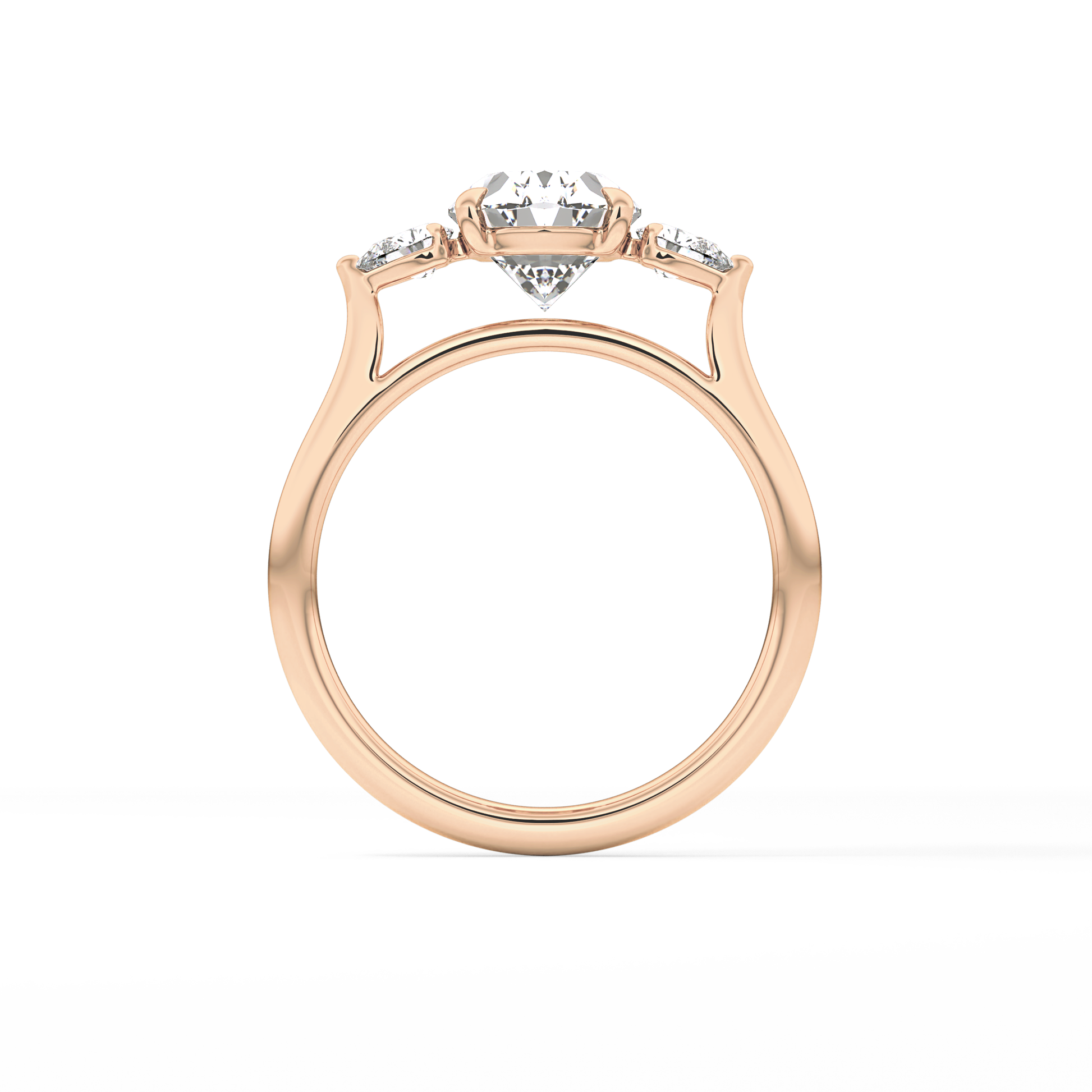 Oval Three Stone Lab Grown Diamond Engagement Ring