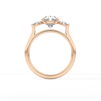 Oval Three Stone Lab Grown Diamond Engagement Ring