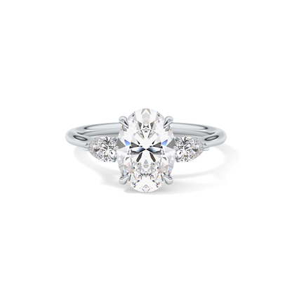 Oval Three Stone Lab Grown Diamond Engagement Ring