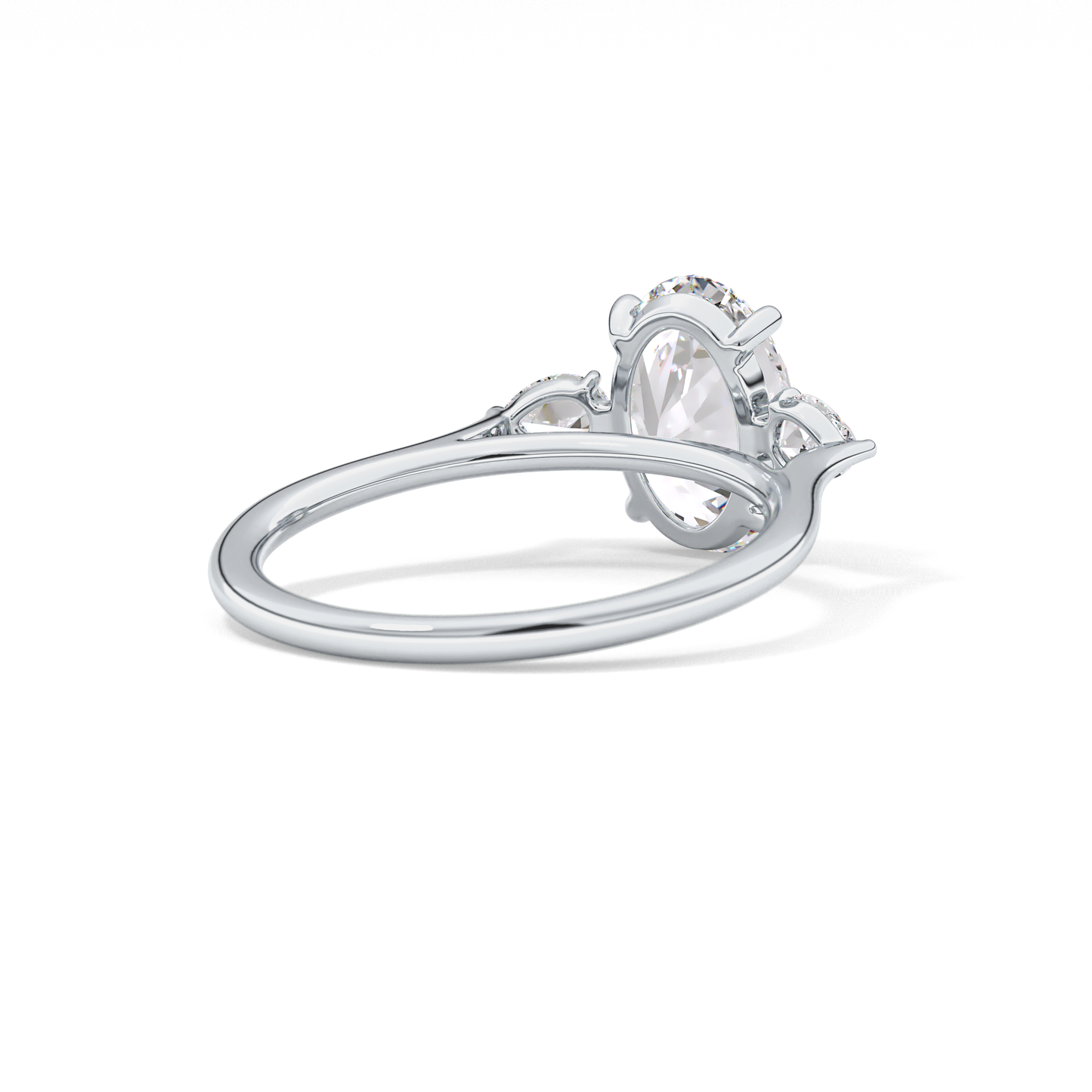 Oval Three Stone Lab Grown Diamond Engagement Ring