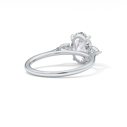 Oval Three Stone Lab Grown Diamond Engagement Ring