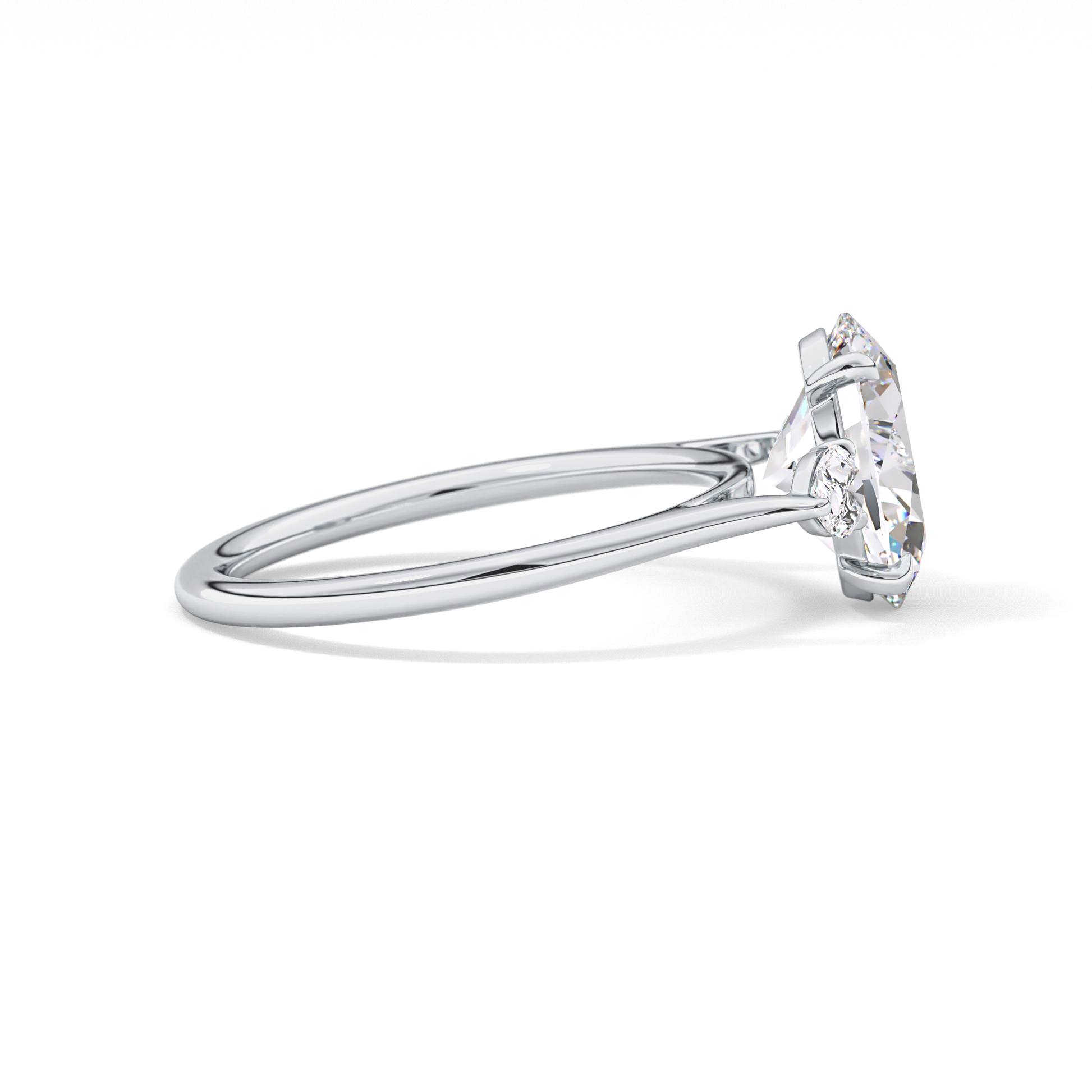 Oval Three Stone Lab Grown Diamond Engagement Ring