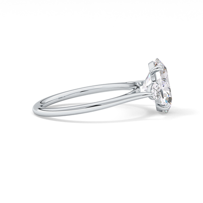 Oval Three Stone Lab Grown Diamond Engagement Ring