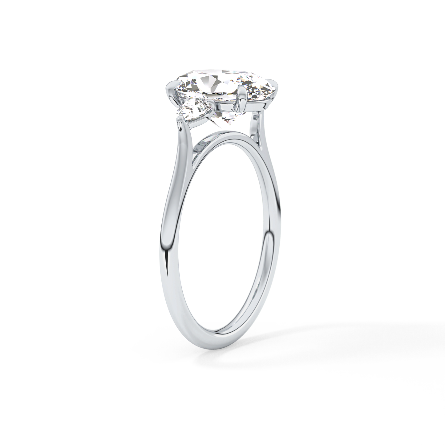 Oval Three Stone Lab Grown Diamond Engagement Ring