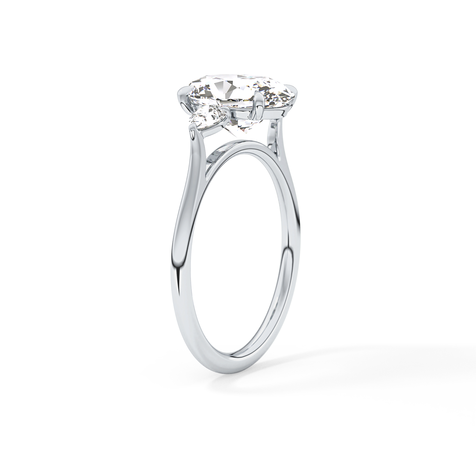 Oval Three Stone Lab Grown Diamond Engagement Ring